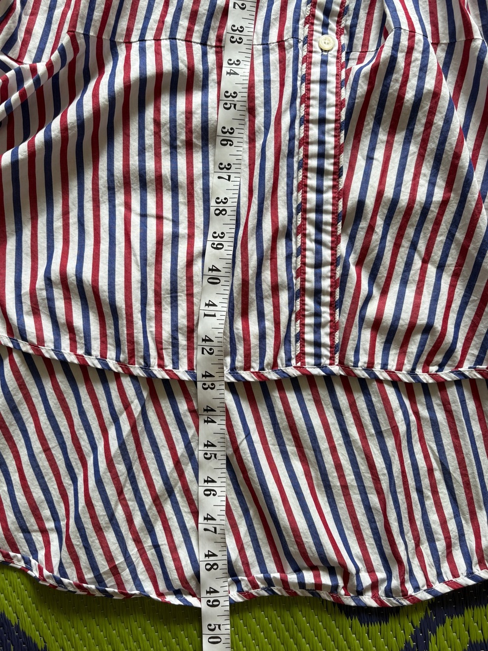 J. Crew Striped Tie Waist Cotton Shirt Midi Dress Size 4 Blue Red White Casual - Picture 11 of 11